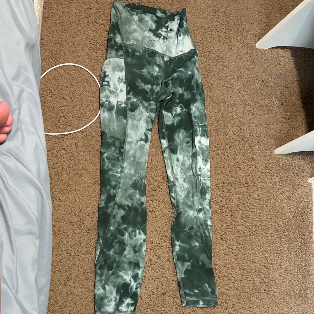 lululemon athletica Green Tie-Dye Leggings